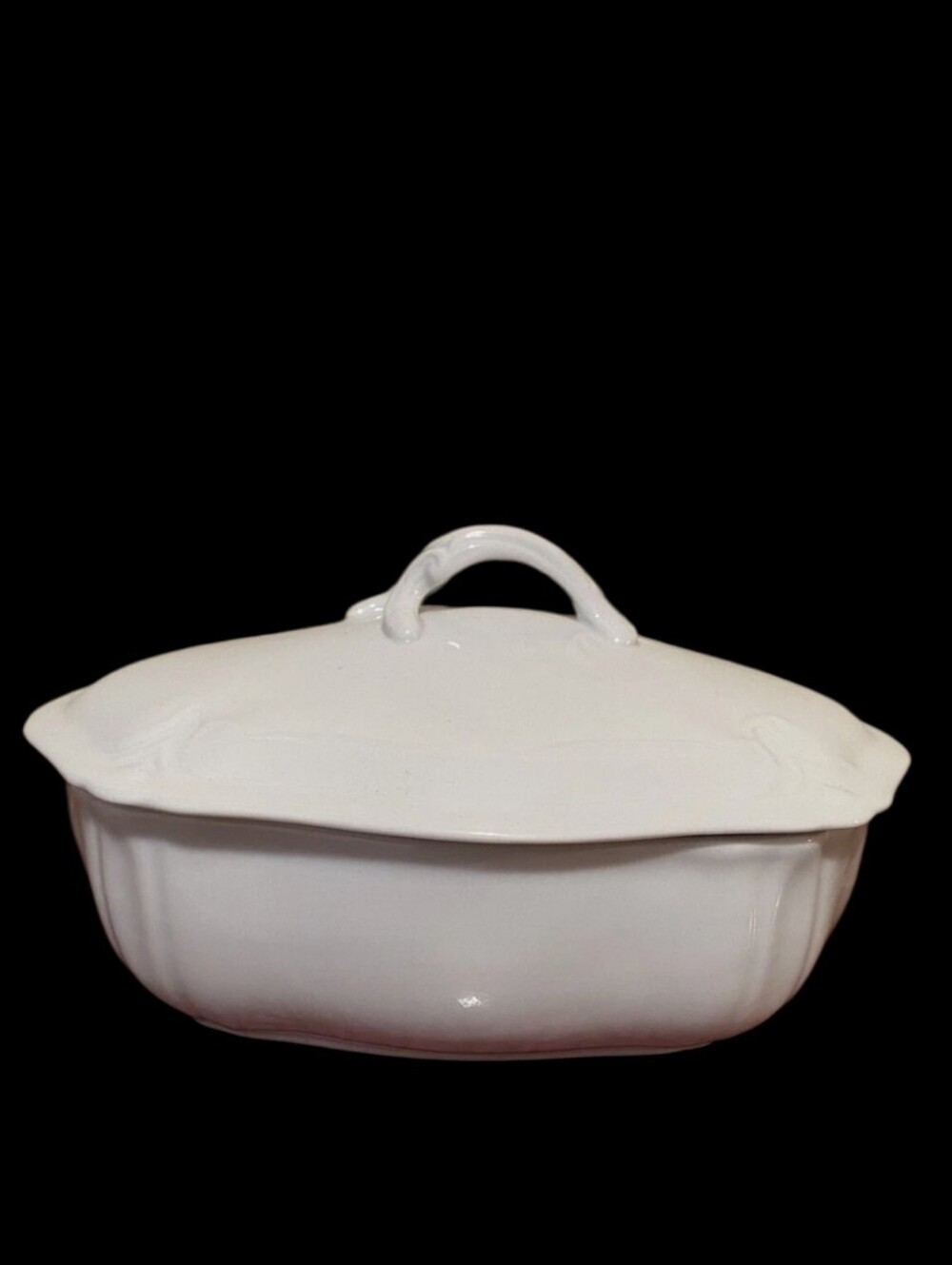 Kaldun & Bogle White Covered Vegetable Bowl Soup Tureen Serving Dish 9"x7"x3"